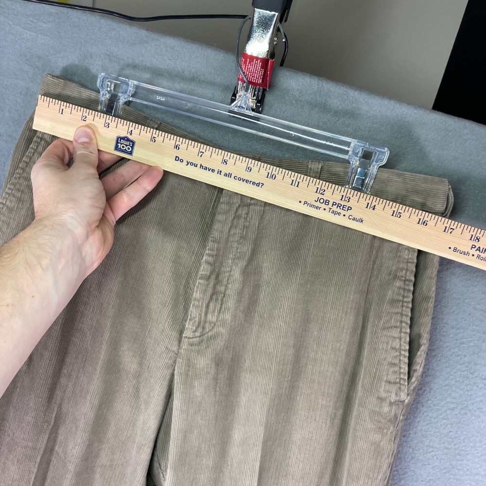 Haggar Corduroy Pants Mens 36x29 Beige Flat Front Classic Casual - Picture 5 of 10